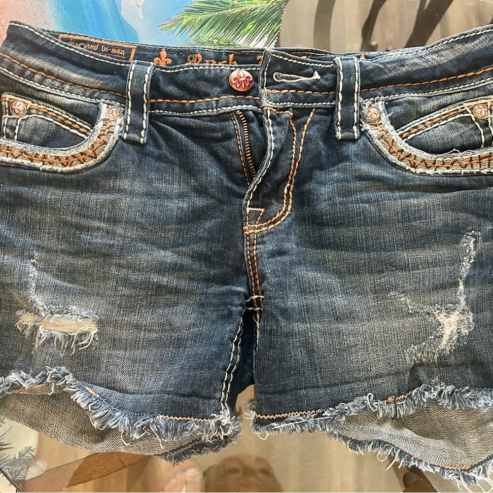 Rock Revival Distressed Blue Jean Shorts